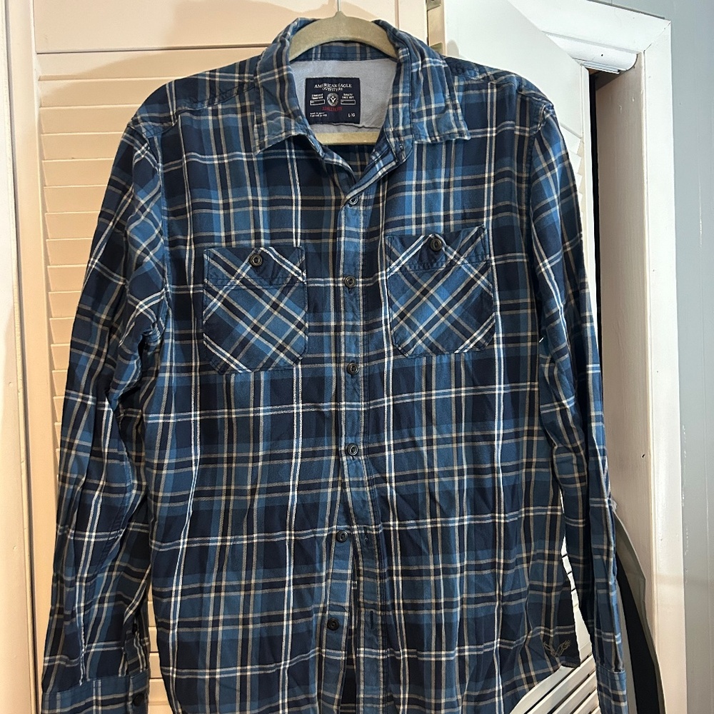 American Eagle Men’s AL - Large Button-Up Plaid
